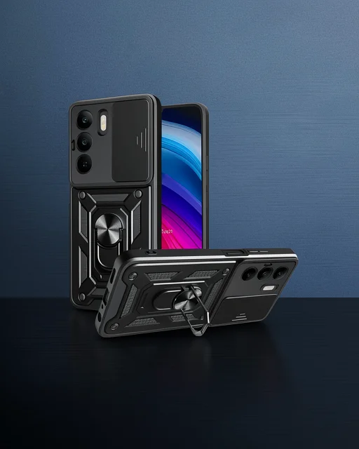Realme C75 4g Kılıf Pars Lens Yüzüklü Silikon - Siyah