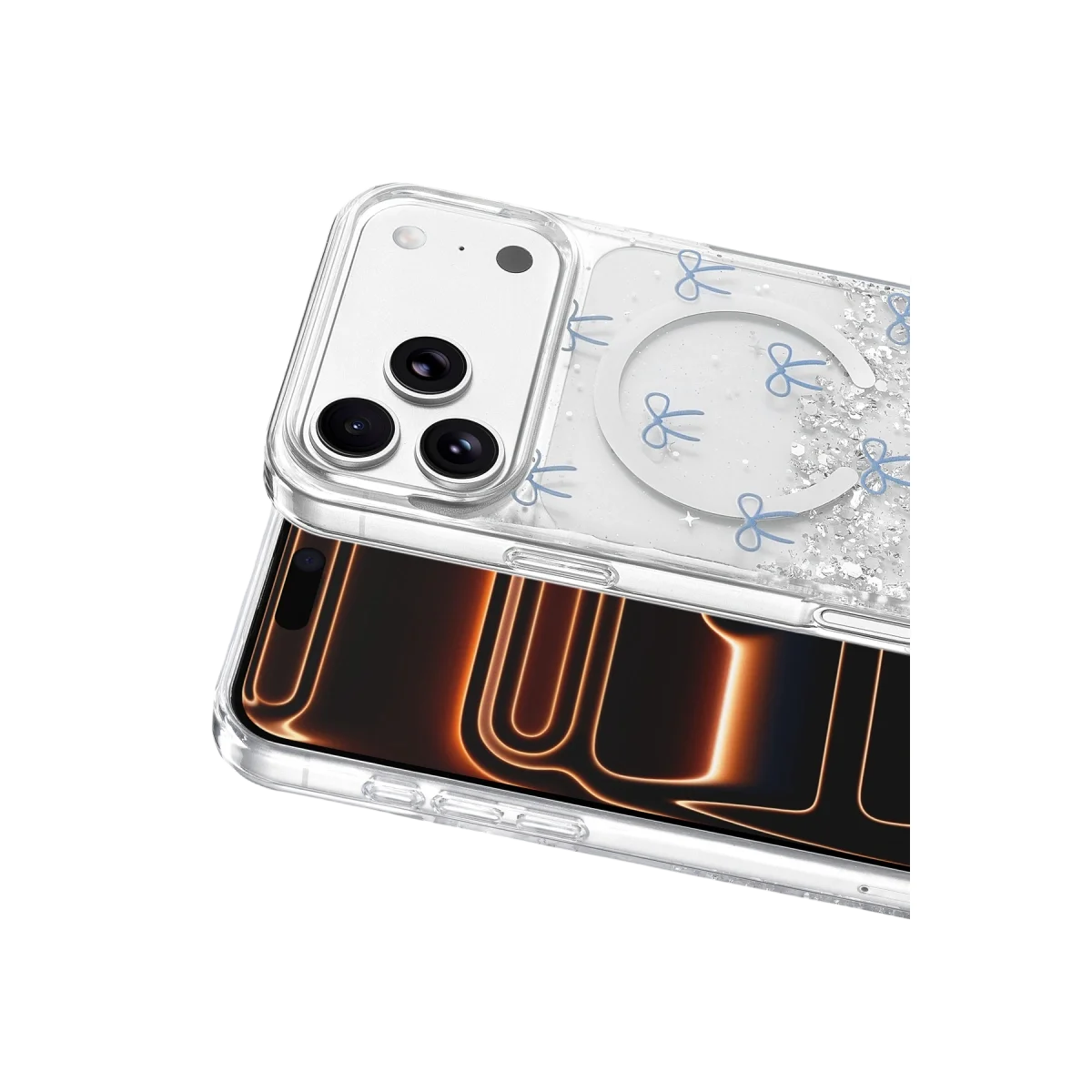 Onegif Apple İphone 17 Pro sk Simli Magsafe Kapak - Desen 3 görsel 2