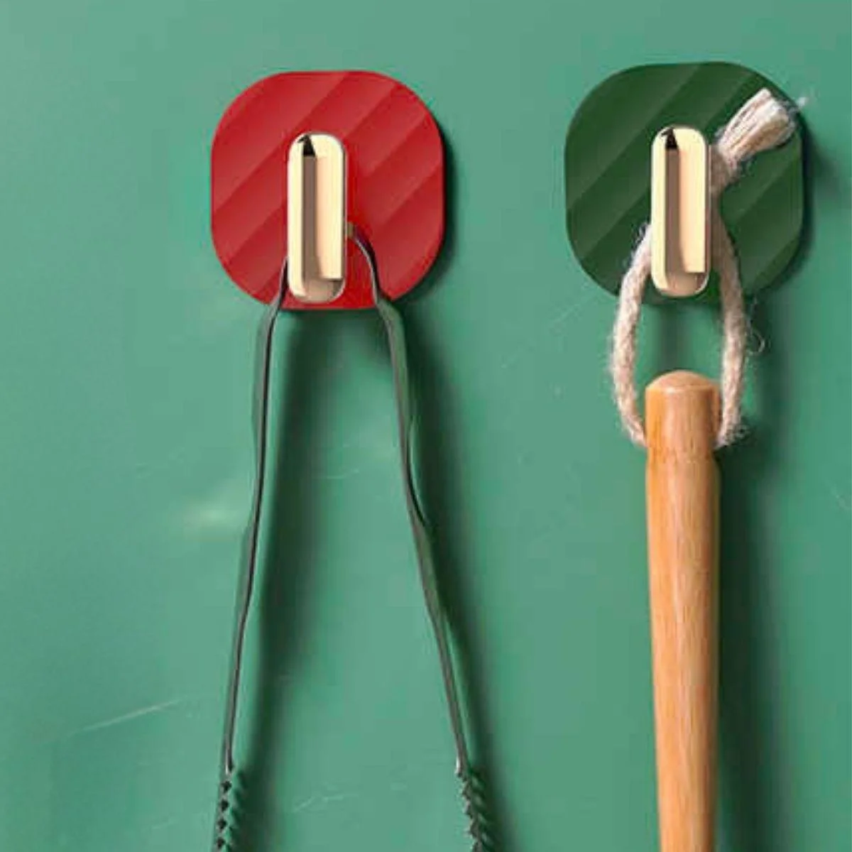 2li Yapışkanlı Retro Askılık Dolap Kapak Kulpu Yeşil görsel 2