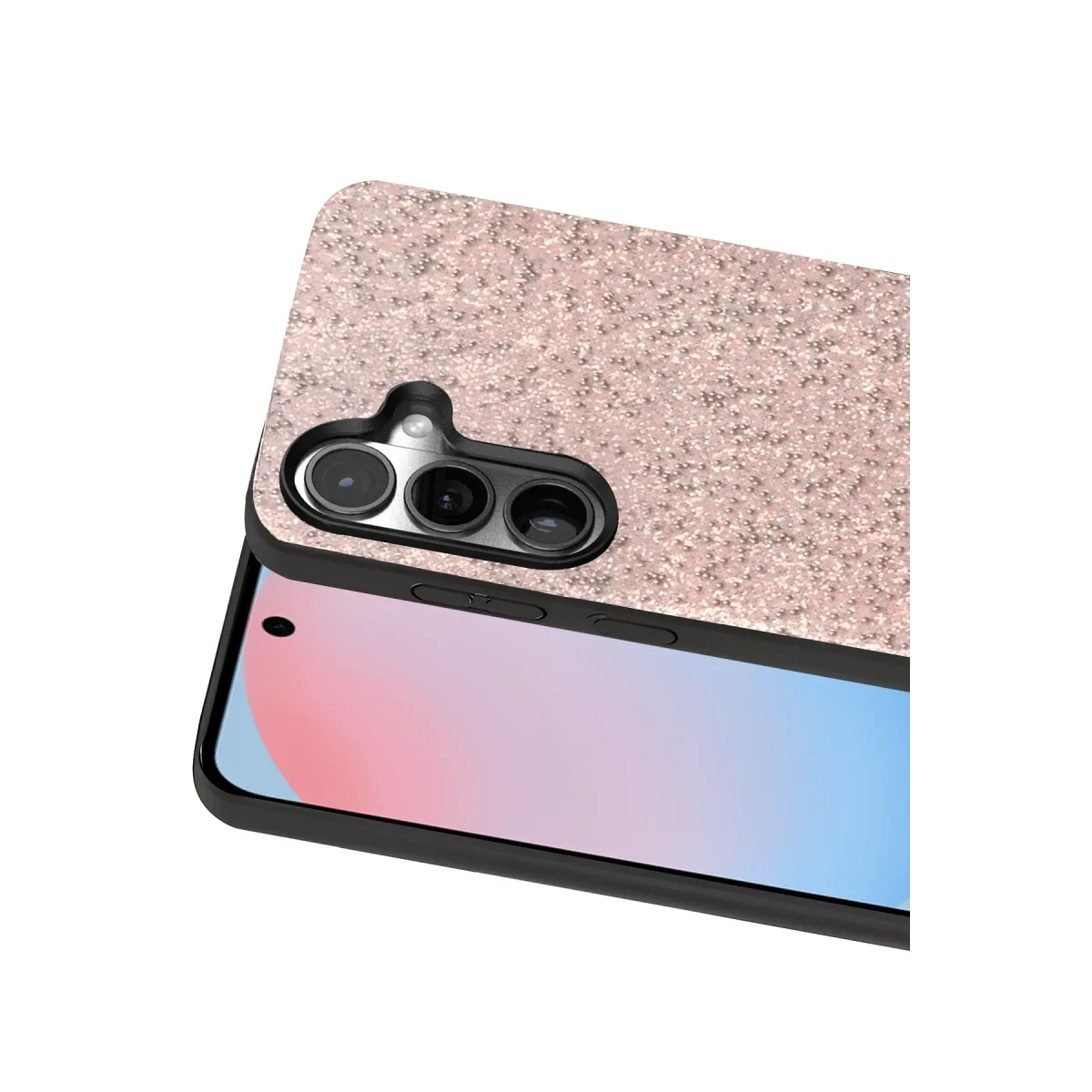 Onegif Samsung Galaxy S24 FE Bright Simli Kapak - Pembe görsel 2