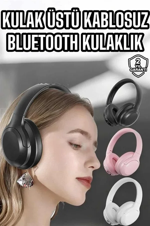 Kablosuz Bluetooth Kulaklık ANC/ENC Destekli Kulak Üstü Yüksek Ses Kaliteli görsel 2