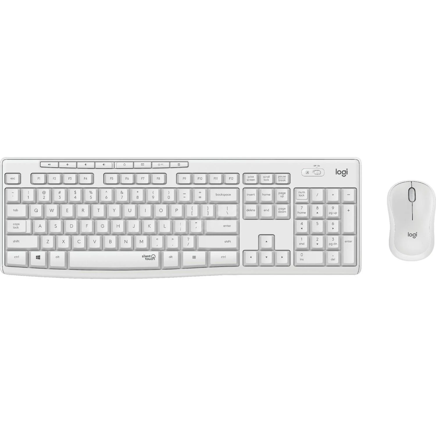 MK295 Q Tr Sessiz Kablosuz Klavye Mouse Set Beyaz 920-010089 görsel 2
