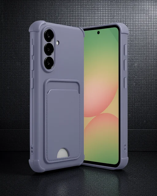 Samsung Galaxy A36 Kılıf Kelvin Kartvizitli Silikon - Lila