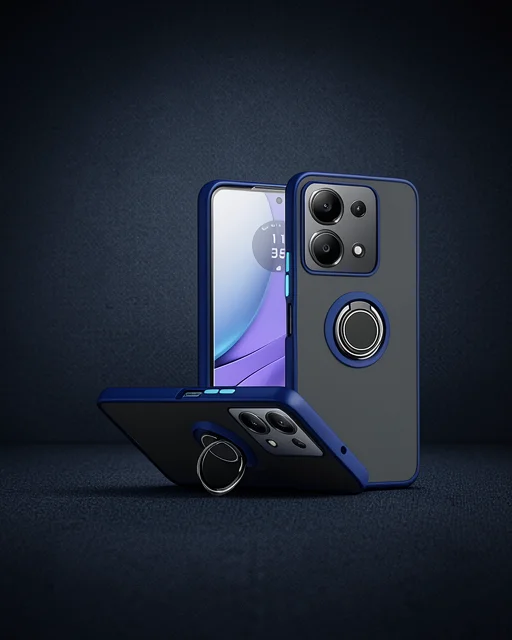 Xiaomi Redmi Note 13 Pro 5g Kılıf Montreal Yüzüklü Silikon Kapak - Lacivert