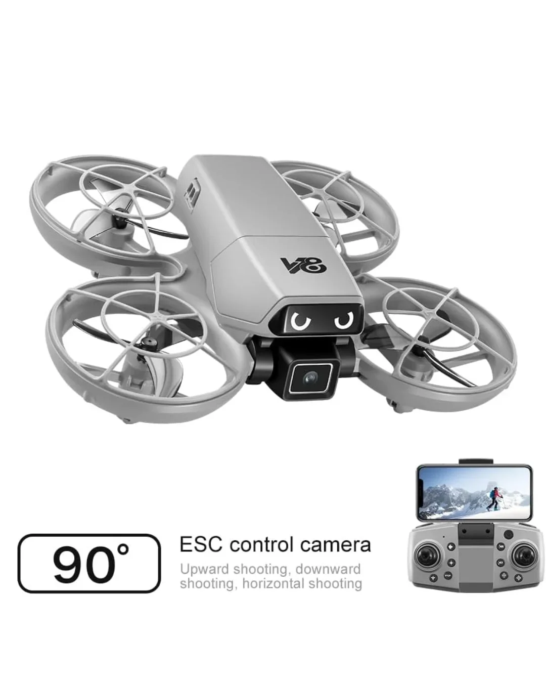 LED Işıklı ni Drone Kameralı Headless ve APP Destekli görsel 4