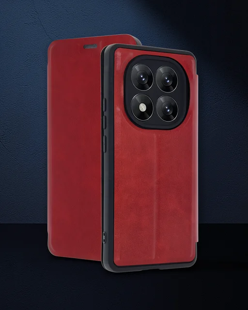 Xiaomi Redmi Note 14 Pro 5g Kılıf Flip Cover - Kırmızı