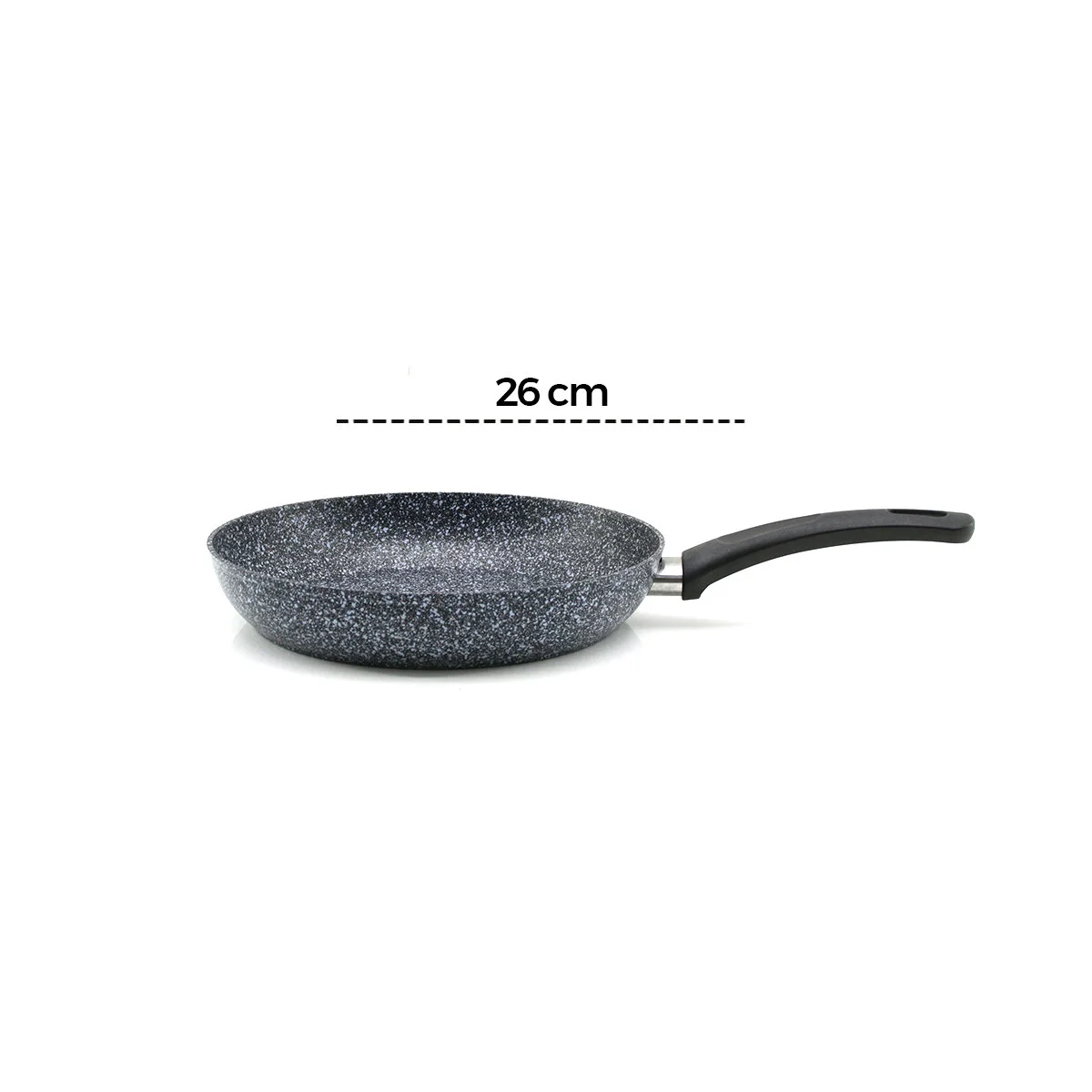 Gri 7 Parça Granit Tencere - Tava Seti 20-24CM Derin - 27CM Basık Cam Kapak Tencere - 26CM Tava görsel 5