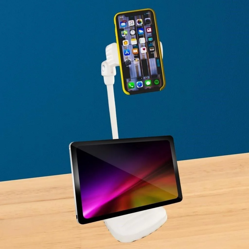 Masa Üstü Tablet ve Telefon Tutucu Plastik Aparat Beyaz Telefon Standı (adet fiyatıdır) görsel 3