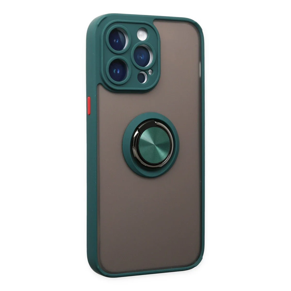 Apple iPhone 14 Pro Max Kılıf Montreal Yüzüklü Silikon Kapak - Yeşil görsel 2