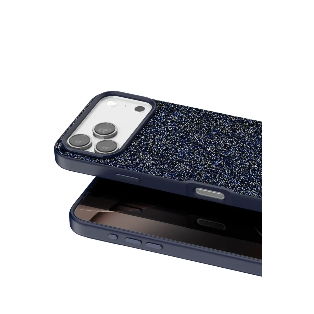Onegif Apple iPhone 17 Pro Max Bright Simli Kapak - Mavi görsel 2