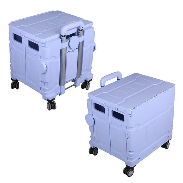 SN-26967 Katlanabilir Market Pazar Kamp Tekerlekli Alışveriş Arabası 60KG Kapasiteli görsel 2