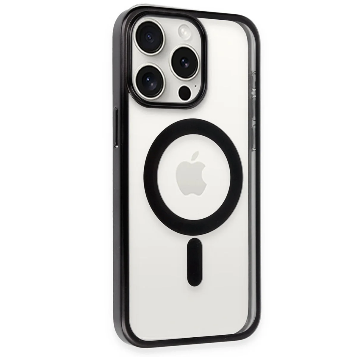 Apple İphone 15 Pro Max Kılıf Erozi Magsafe Kapak - Siyah görsel 3