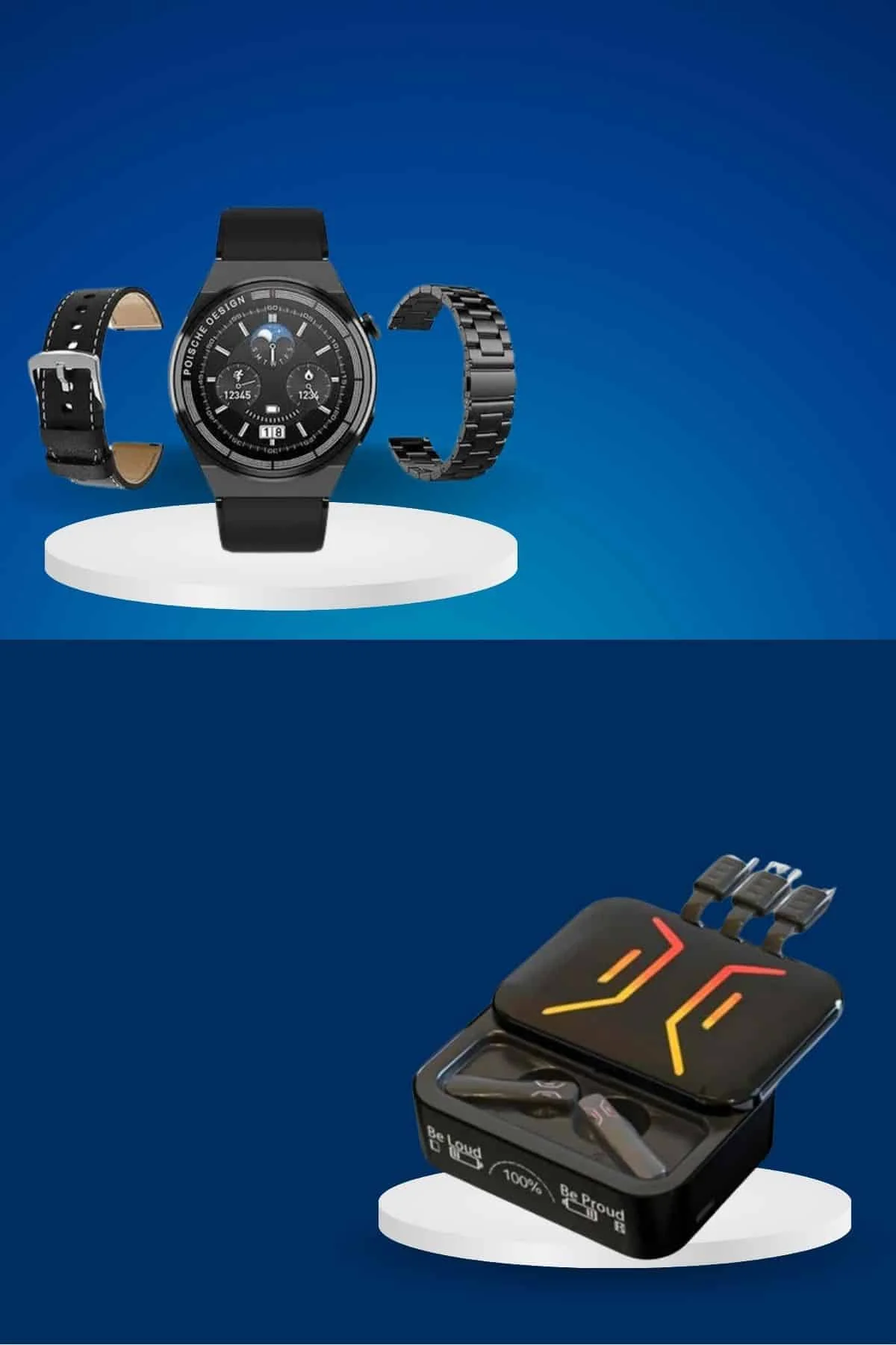 Dijital Göstergeli Bluetooth Kulaklık ve Bildirim Görebilen Akıllı Saat Alarm ve Titreşim görsel 4