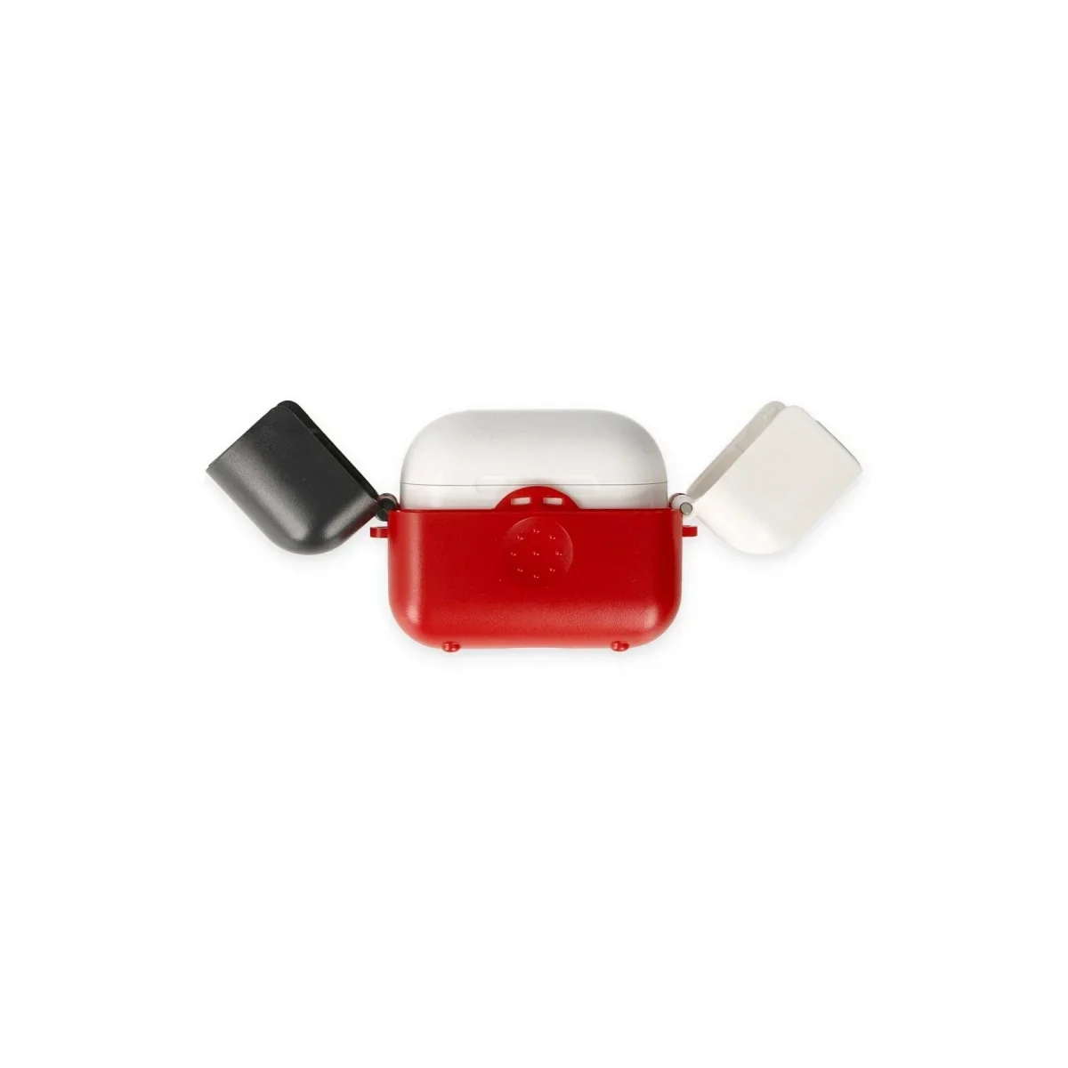Apple Airpods 3 (3.nesil) Basmalı Kılıf - Kırmızı-Siyah-Beyaz görsel 2