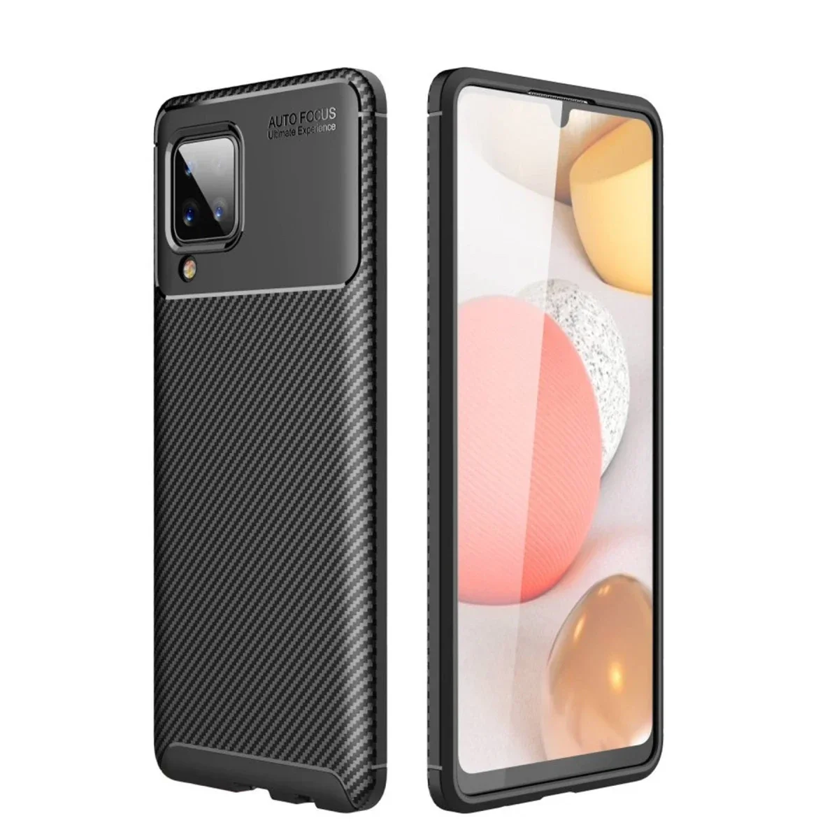 Samsung Galaxy A22 Kılıf Auto Focus Karbon Kapak - Siyah