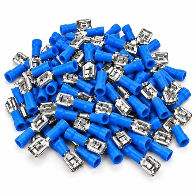 PM-39057 1,5-2,5mm2 Kesit 20x7x5mm Soket Mavi İzoleli Kablo Pabucu (100’lü Paket) görsel 3