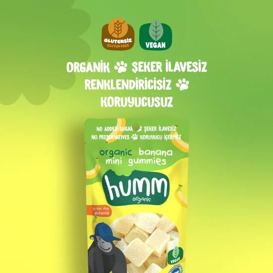 Humm Organik Muzlu Glutensiz Vegan Mini Küpler 30 Gr görsel 2