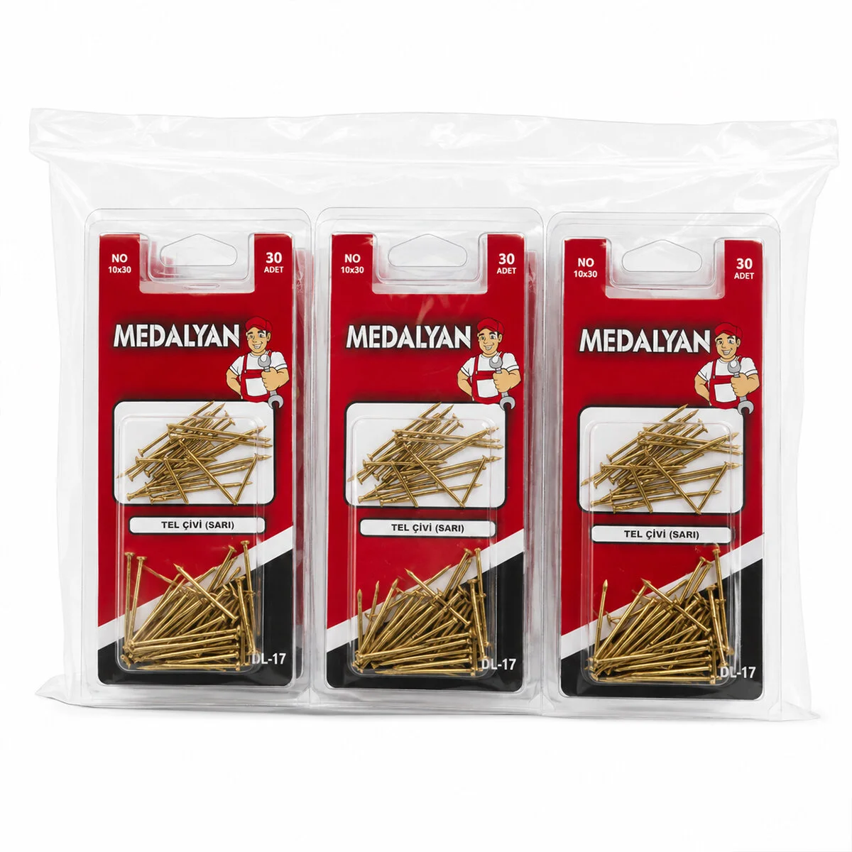 360 Adet 10X30 Sarı Tp Çelik Tel Çivi 12X30PCS