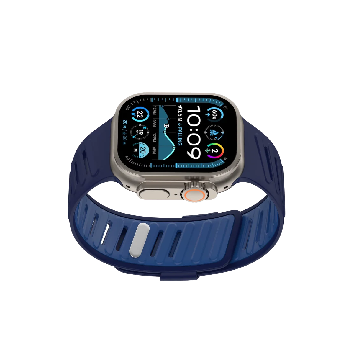 Apple Watch Ultra 49mm Twin Silikon Kordon - Lacivert görsel 2