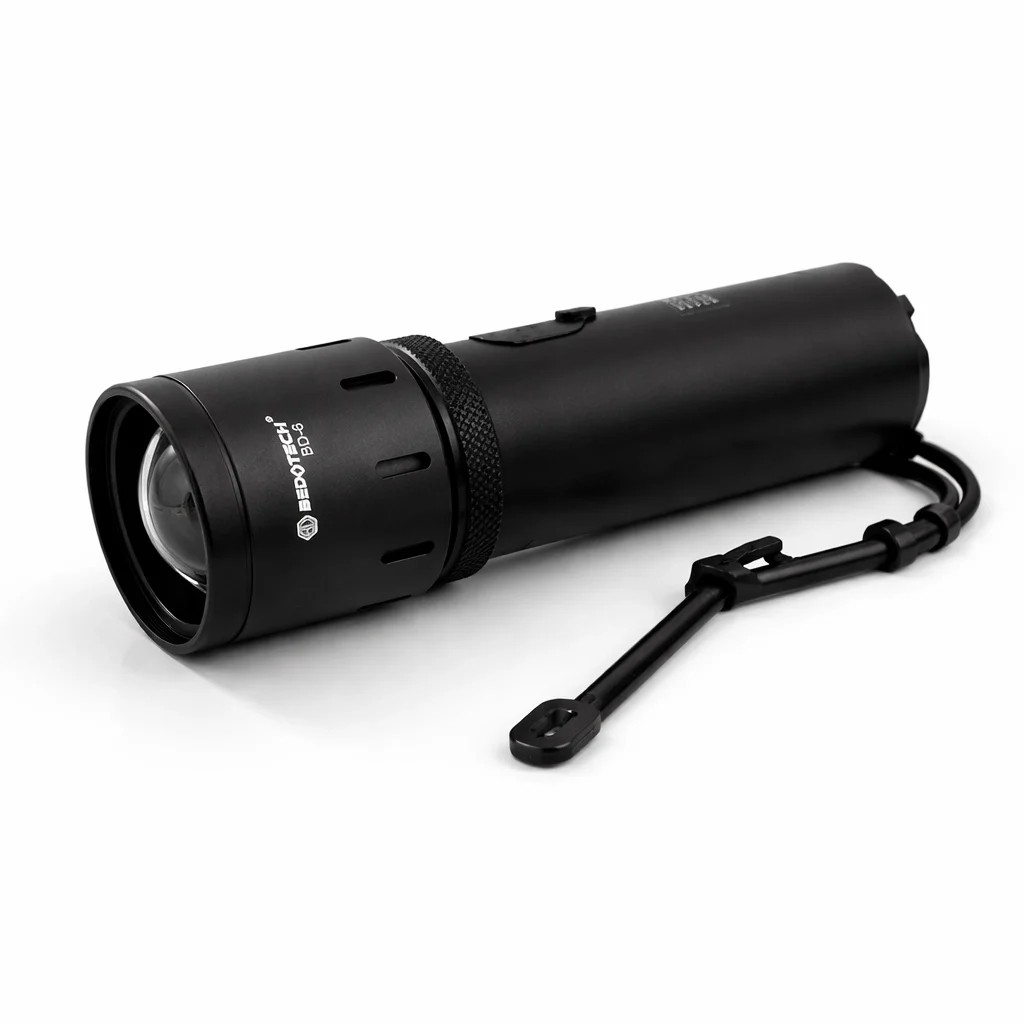 BD-6 30W TG + RGB LED Alüminyum Alaşımlı Zoomlu Type-C Pil Göstergeli Şarjlı El Feneri