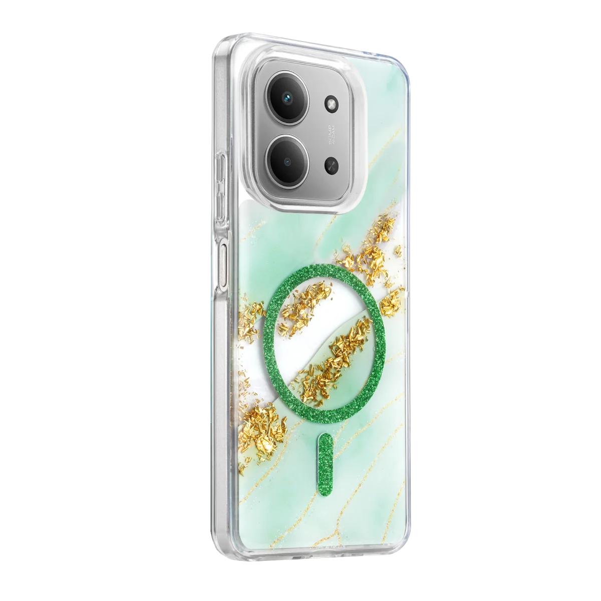 Onegif Xiaomi Redmi 15C 4G Lotus Simli Magsafe Kapak - Yeşil görsel 2