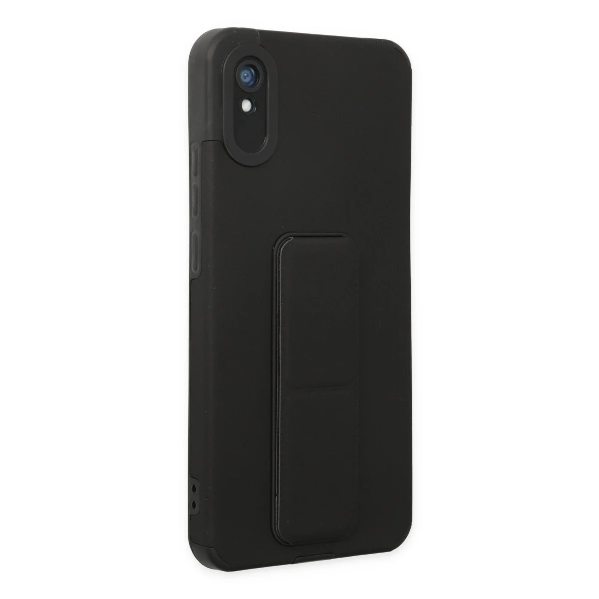 Xiaomi Redmi 9a Kılıf Mega Standlı Silikon - Siyah görsel 2