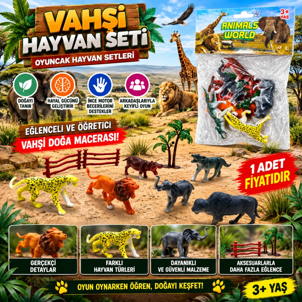 2039 HAYVAN SET OYUNCAK VAHŞİ HAYVAN SETLERİ (adet fiyatıdır) görsel 2