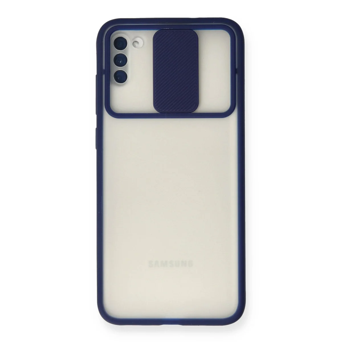 Samsung Galaxy A11 Kılıf Palm Buzlu Kamera Sürgülü Silikon - Lacivert
