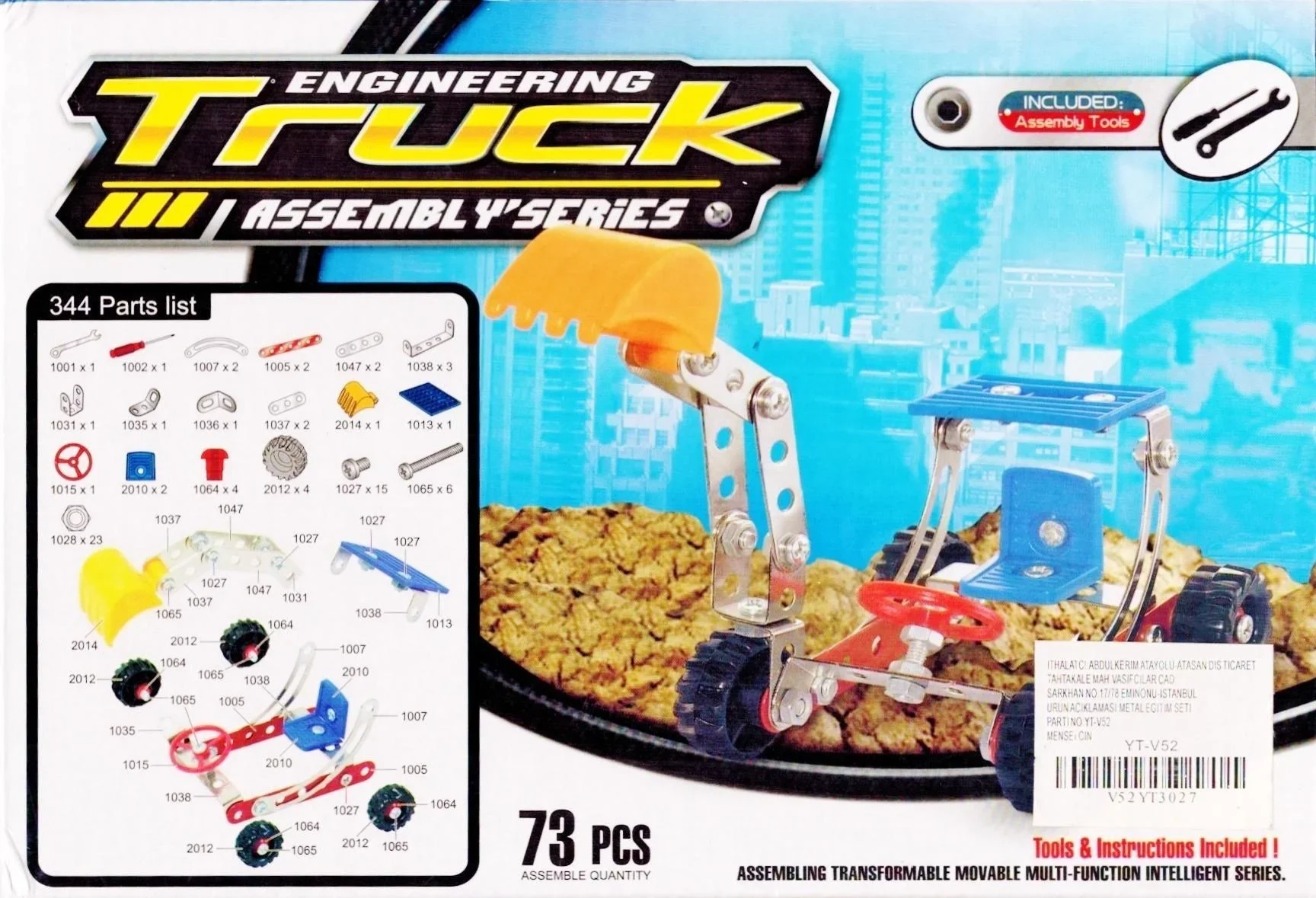 73 Parça Metal Lego Kepçe Eğlenceli Lego Seti ve Yapım Kutusu görsel 5