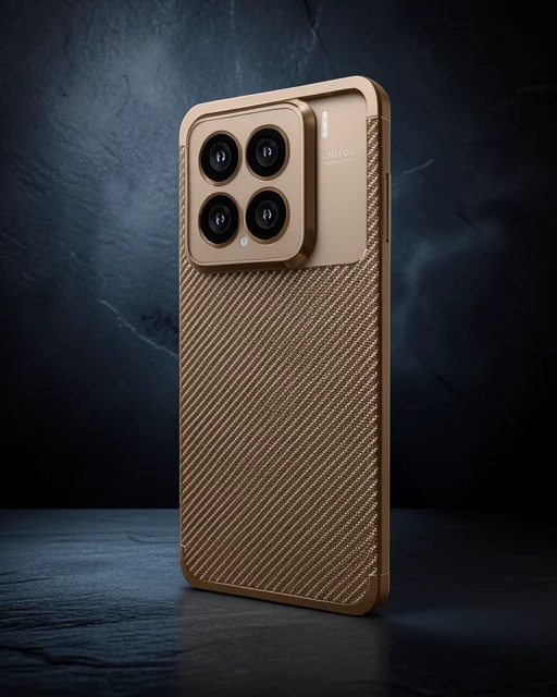 Xiaomi Mi 15 Kılıf Auto Focus Karbon Kapak - Kahverengi