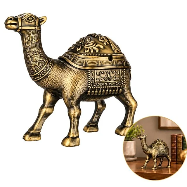 SN-38893 Antik Bronz Deve Figürlü Dekoratif Küllük görsel 5
