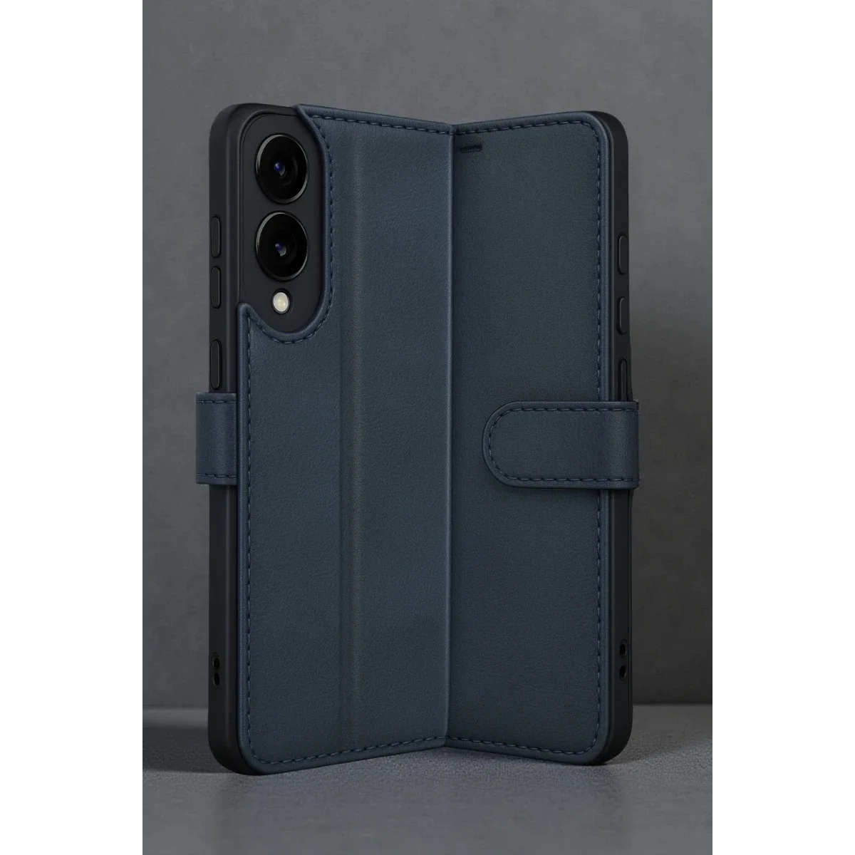 Samsung Galaxy S25 Edge Trend S Plus Kapaklı Kılıf - Lacivert görsel 2