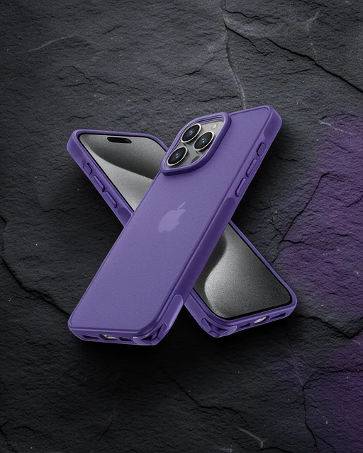 Apple İphone 15 Pro Kılıf Elegant Kapak - Derin Mor
