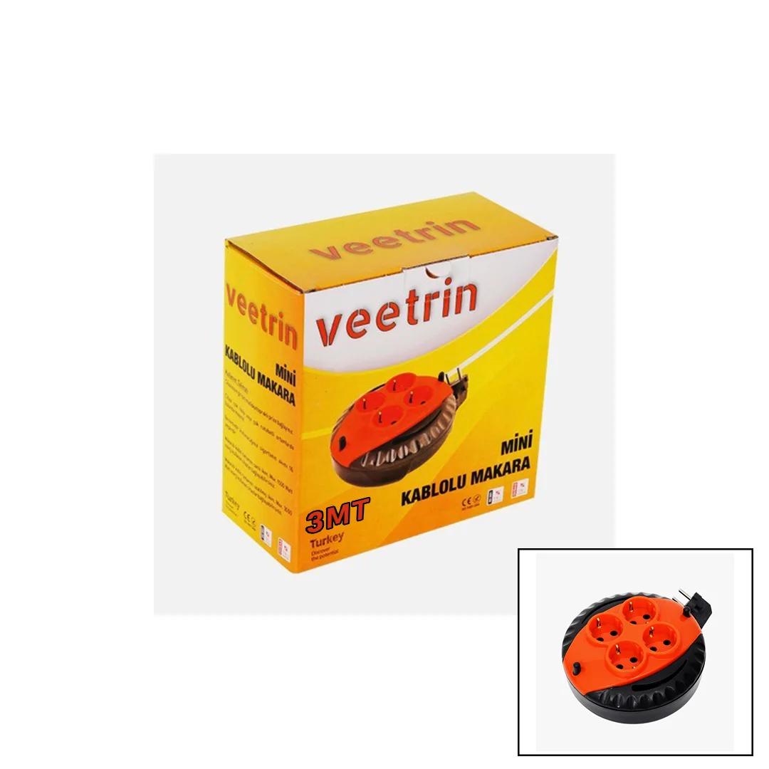 3MT ni Makaralı Uzatma Kablo 3X1.5MM