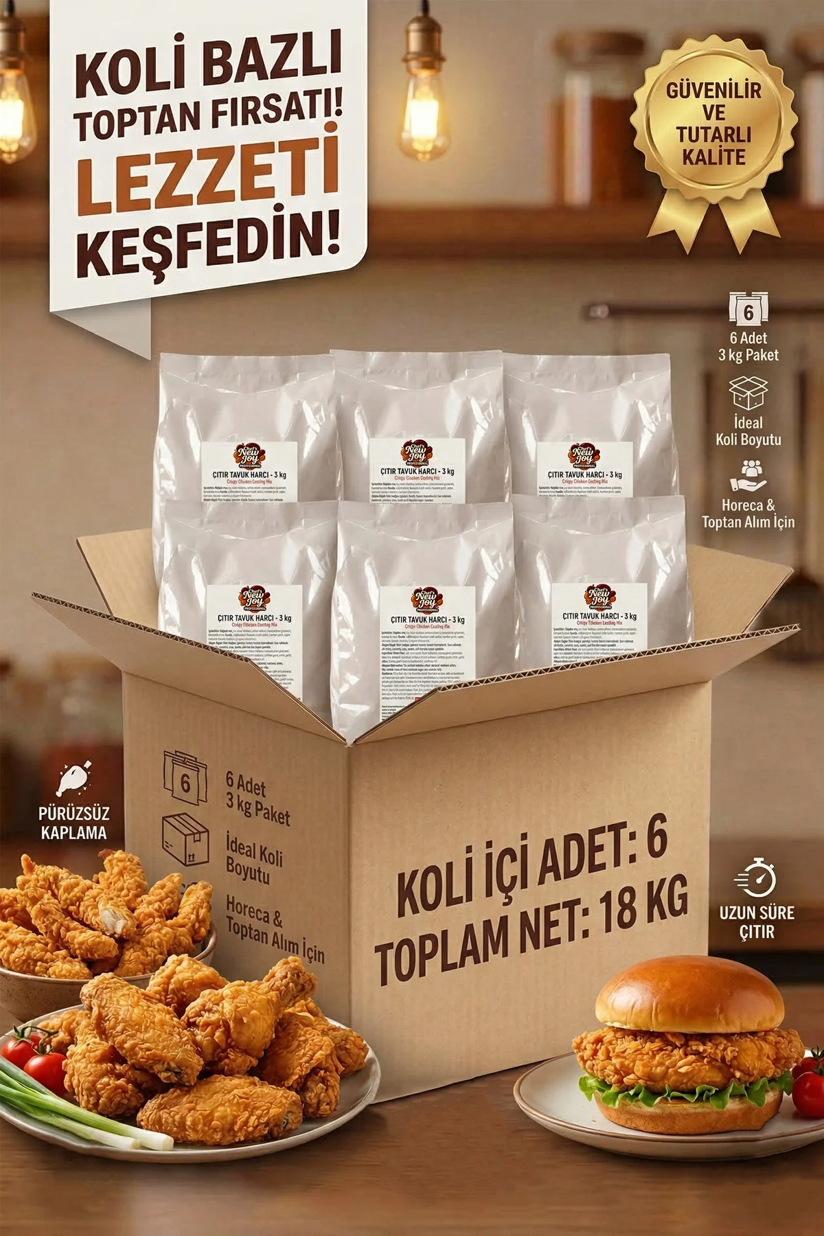 Çıtır Tavuk Pane Harcı 3000 G x 6 Adet - 1 Koli (Koli Bazlı Avantaj Paketi)