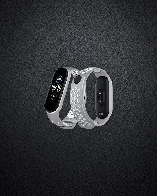Xiaomi Mi Band 4 Spor Delikli Kordon - Gri-beyaz