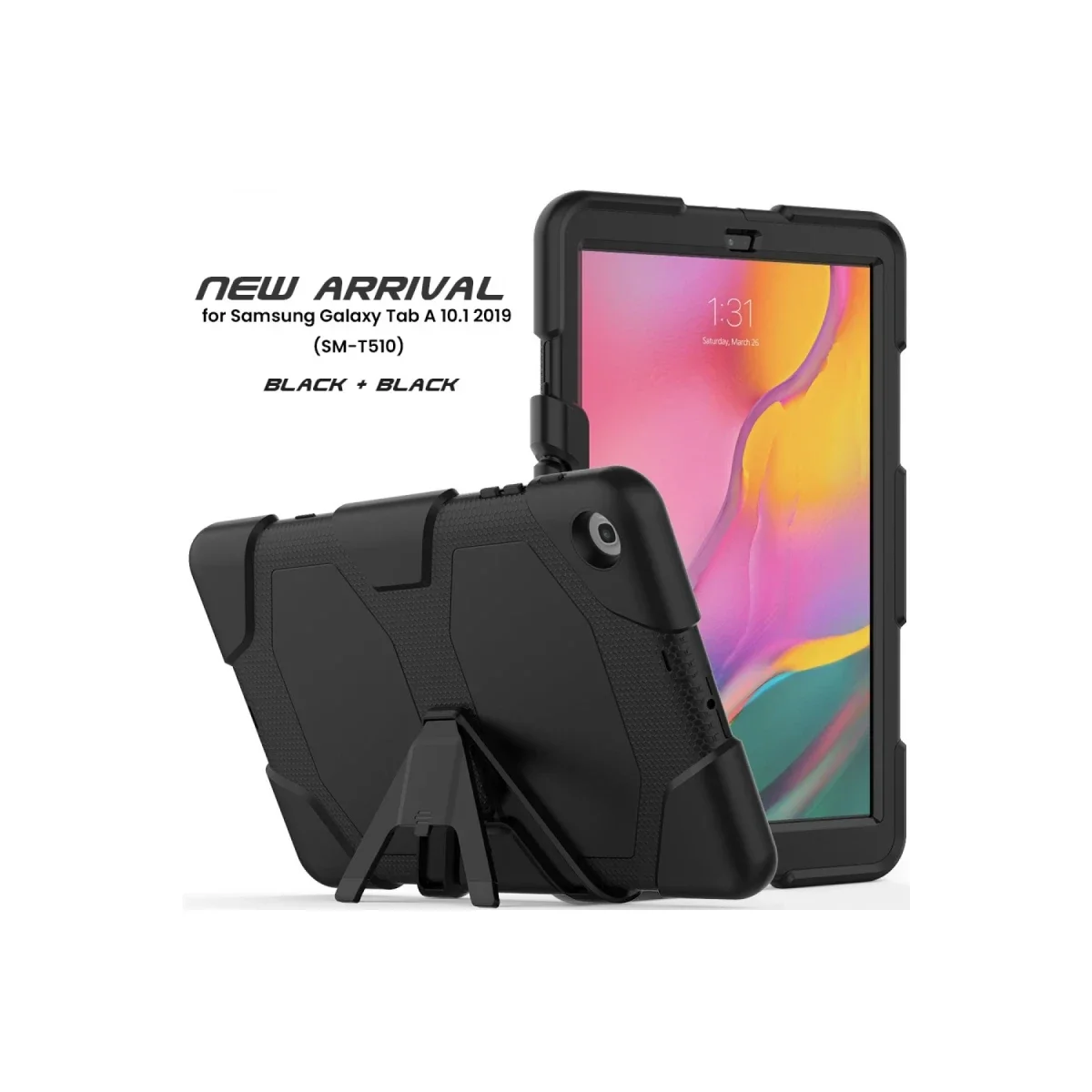 Samsung Galaxy T510 Tab A 10.1 Kılıf Griffin Tablet Kapak - Siyah görsel 2