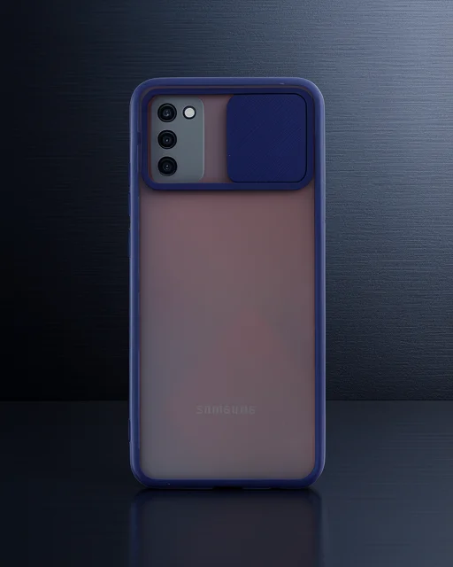 Samsung Galaxy A02s Kılıf Palm Buzlu Kamera Sürgülü Silikon - Lacivert