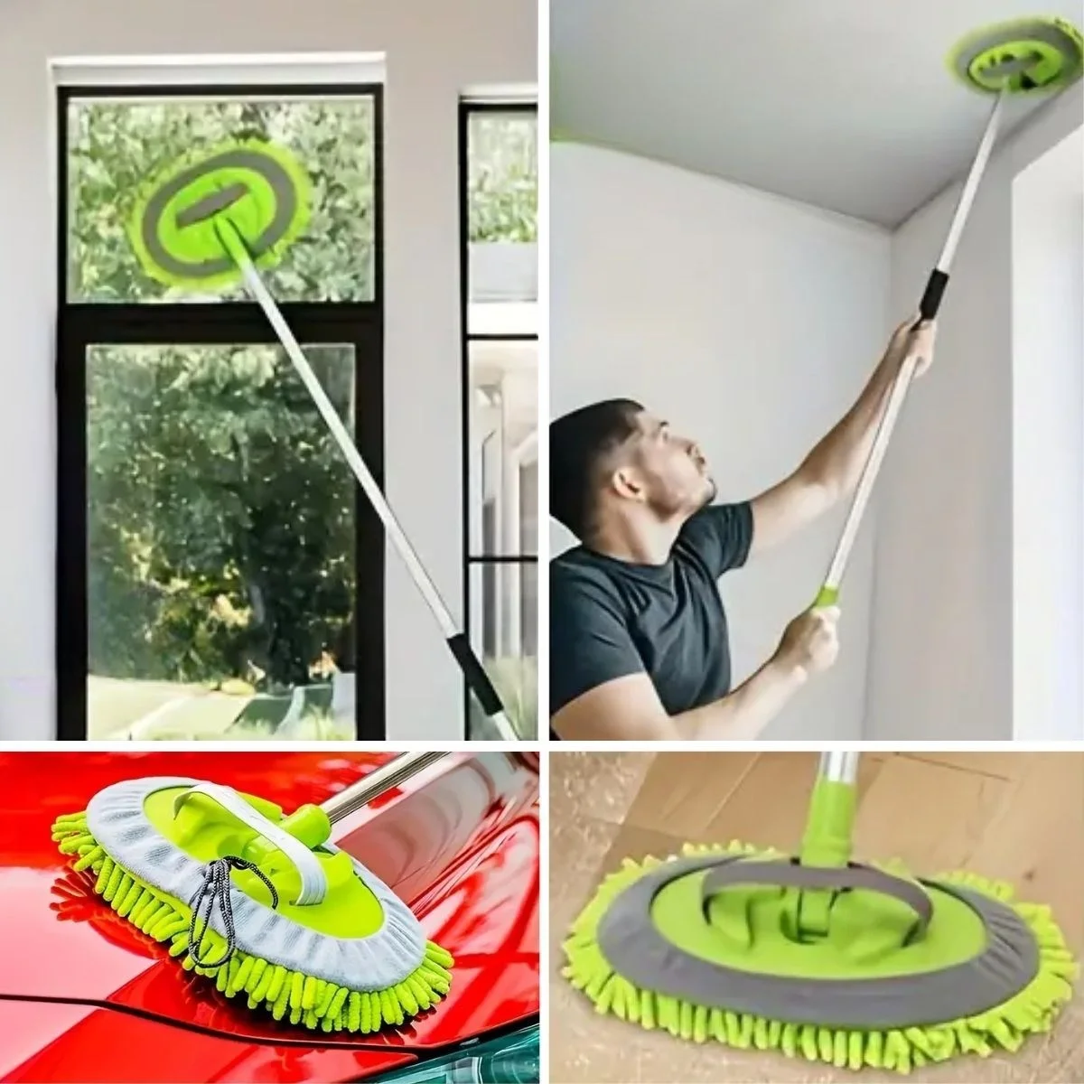 Yedek krofiber Bezli Oto Yıkama Mop Seti görsel 5