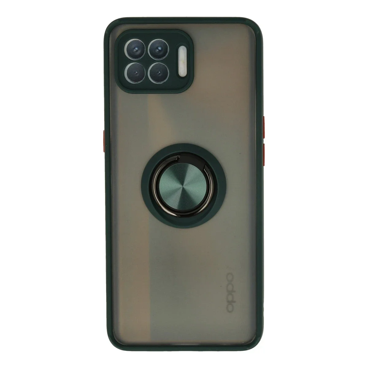 Oppo Reno 4 Lite Kılıf Montreal Yüzüklü Silikon Kapak - Yeşil