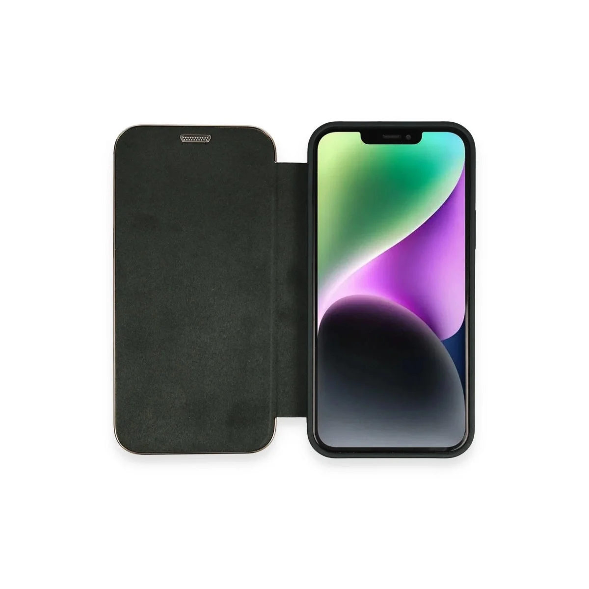 Apple İphone 12 Kılıf Dolpin Kapaklı - Koyu Yeşil