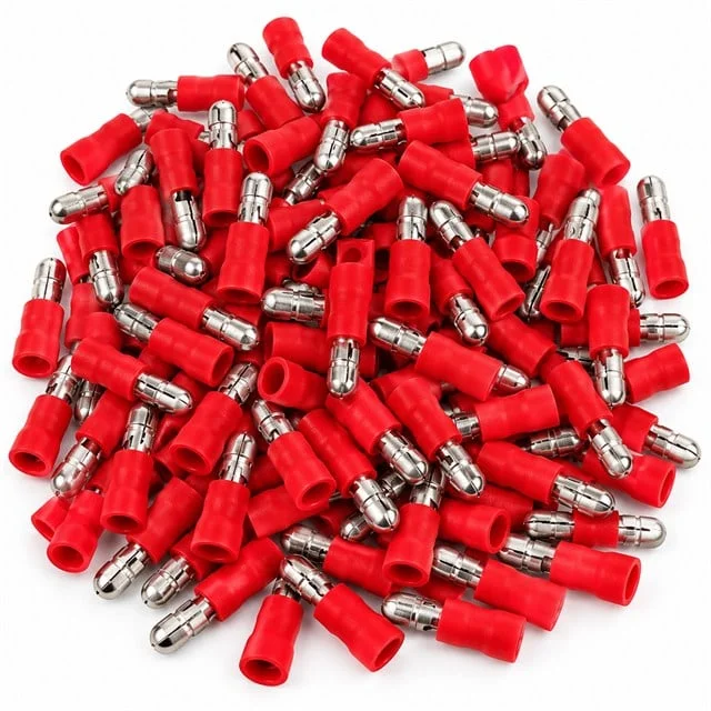 PM-39072 0,5-1,5mm2 Kesit 21x4x4mm Soket Kırmızı İzoleli Kablo Pabucu (100’lü Paket) görsel 3