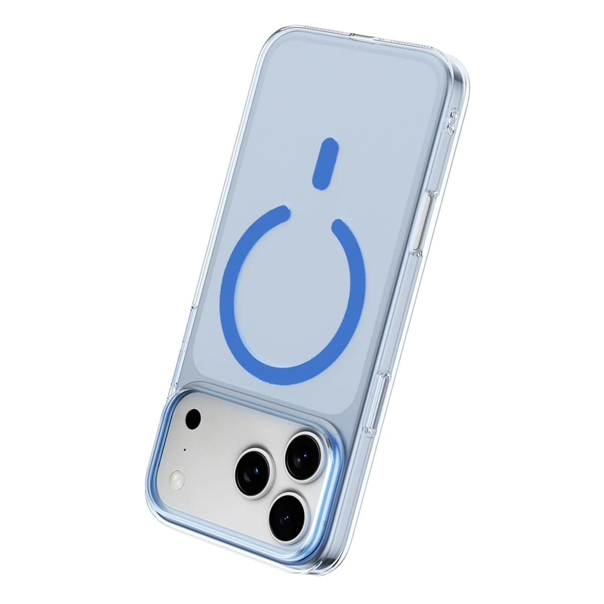 Apple İphone 18 Pro Combo Sert Şeffaf Magsafe Kapak - Açık Mavi görsel 3
