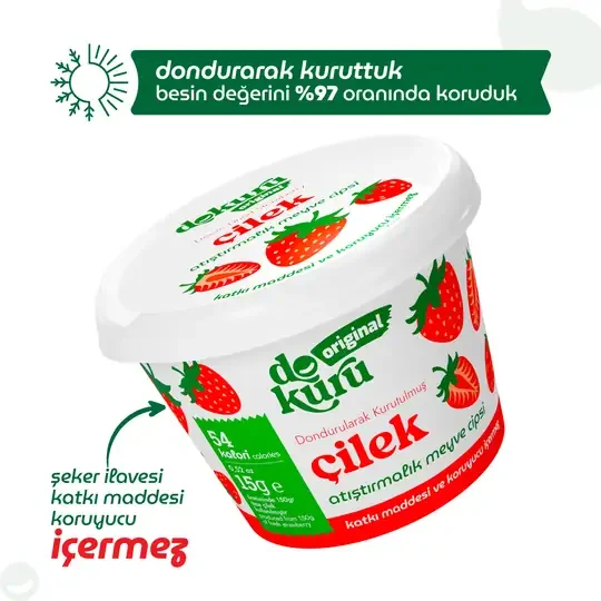Original Çilek Atıştırmalık Meyve Cipsi 15gr görsel 5