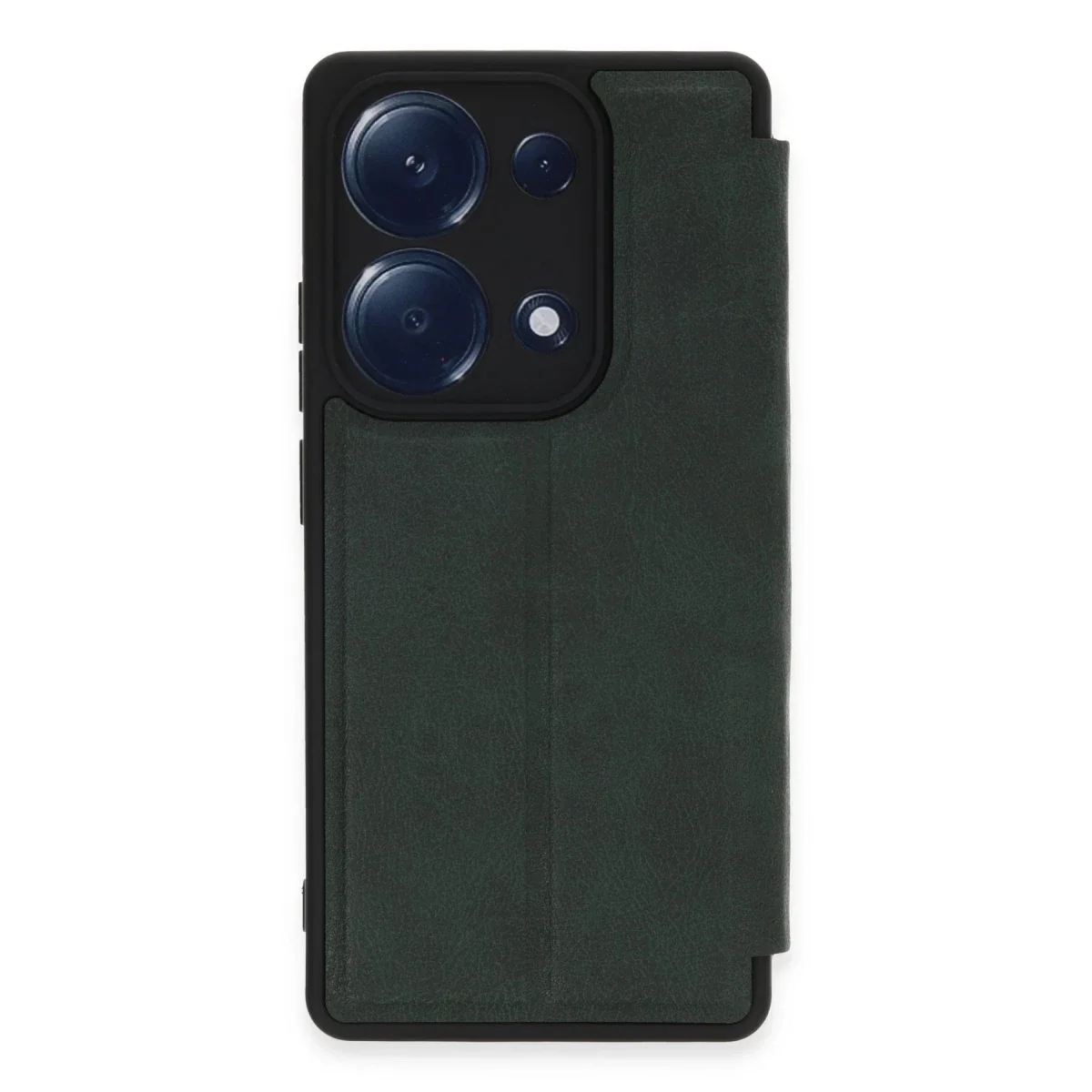 Xiaomi Redmi Note 13 Pro 4G Kılıf Flip Cover - Koyu Yeşil görsel 3