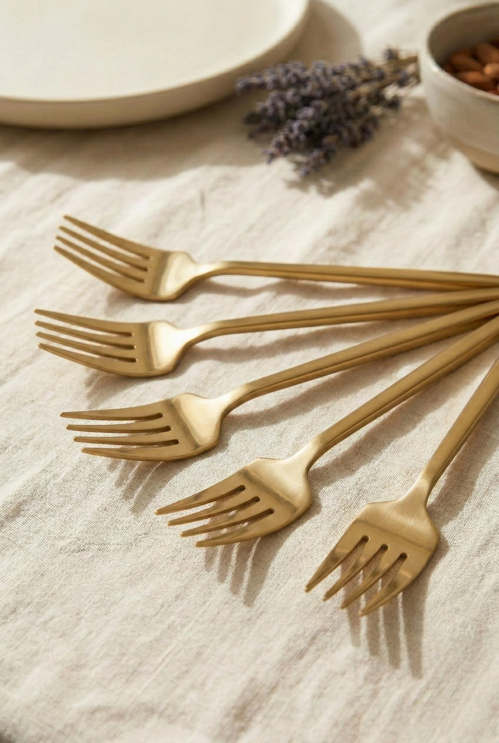 6'lı Lüks Gold Paslanmaz Çelik Yemek Çatalı Seti (21 cm) görsel 4