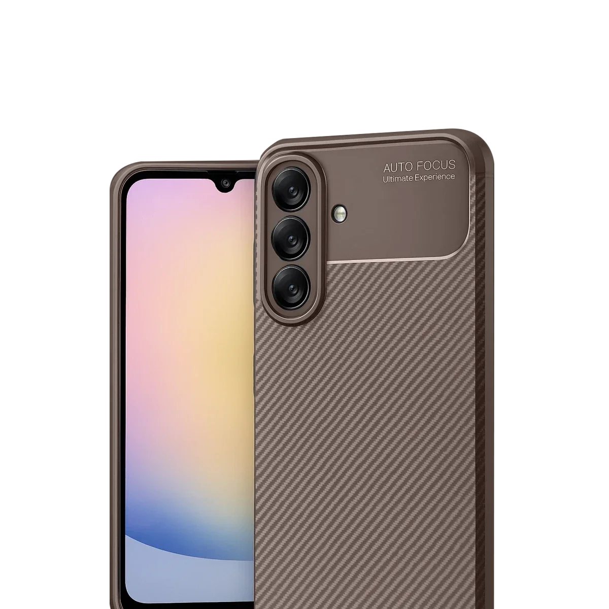 Samsung Galaxy A17 5G Auto Focus Karbon Kapak - Kahverengi görsel 2