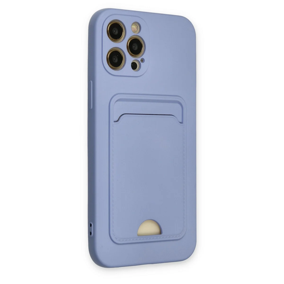 Apple İphone 12 Pro Max Kılıf Kelvin Kartvizitli Silikon - Lila görsel 3