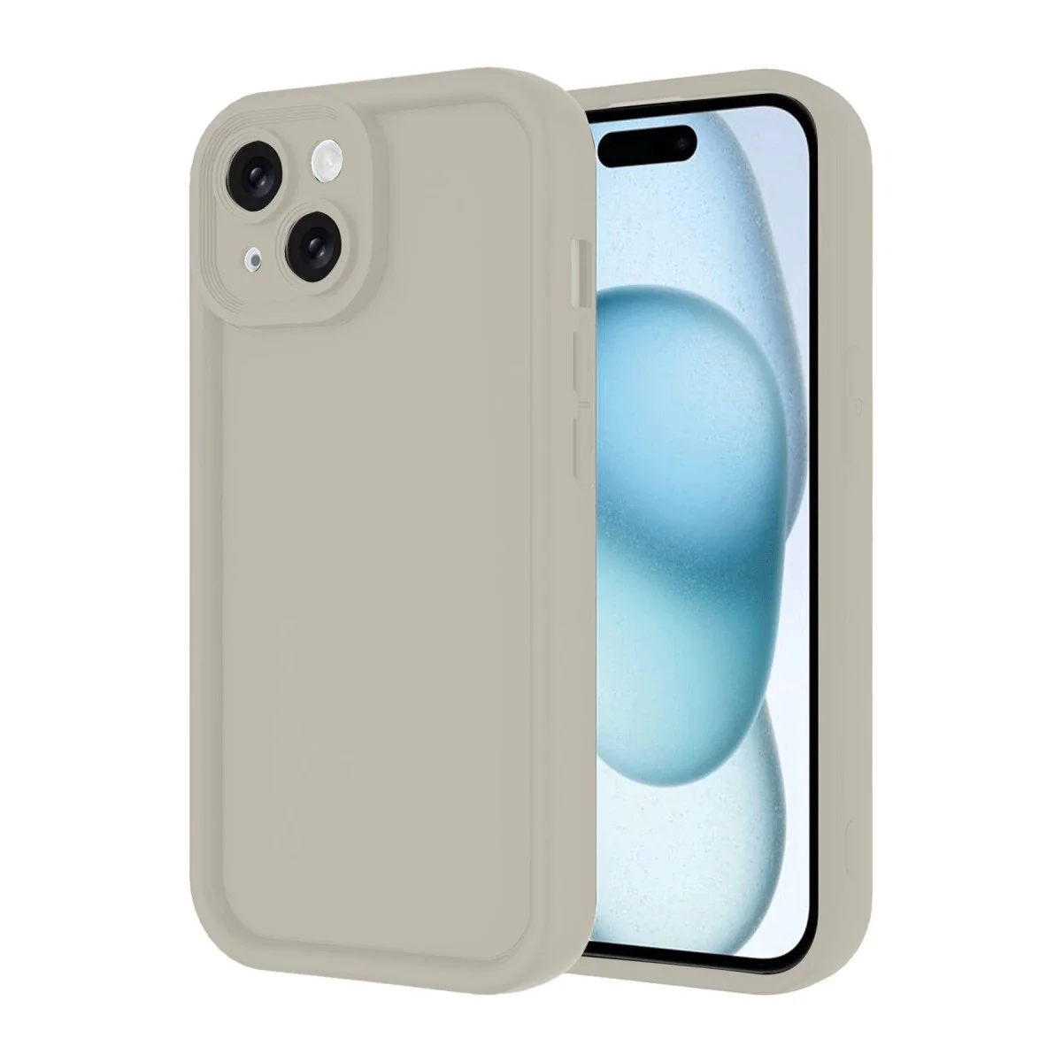 Apple iPhone 14 Kılıf Viera Silikon - Krem görsel 3