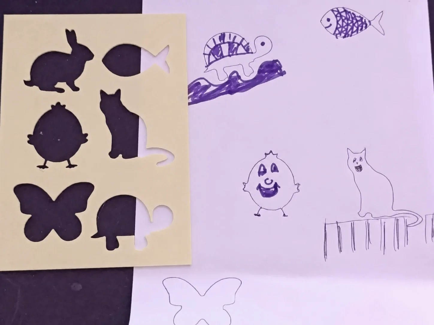 3D Baskı Hayvan Figürleri Çizim Şablonu - Çoklu Desen Kalıbı - Bej